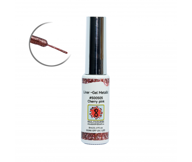 Liner Gel Metallic - Cherry Pink 8 ml